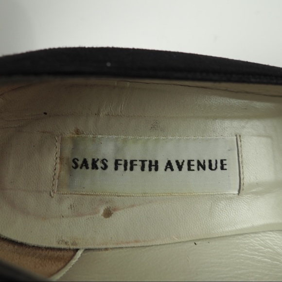 Saks Fifth Avenue sz 9 black leopard suede pumps - Picture 8 of 16